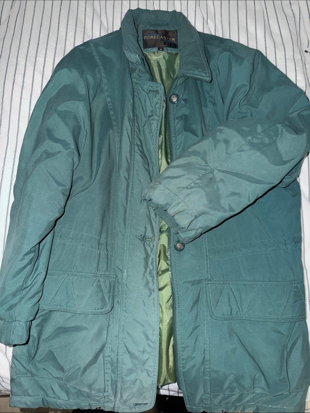 Forencaster Teal Men's Puffer Jacket - Insulated Winter Coat